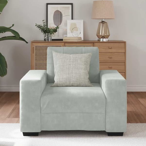 Soffstol ljusgrå 100x78x80 cm sammet