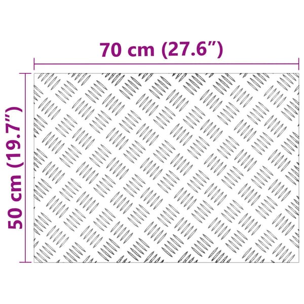 Trappsteg Rektangulär 4 pcs Silver 70 x 50 cm Aluminium