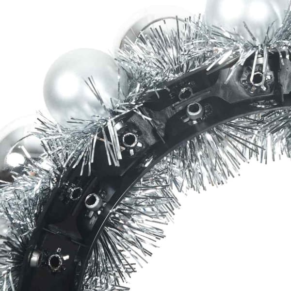 Julkulor kransar 2 pcs Silver 33 x 33 x 7 cm Polystyren