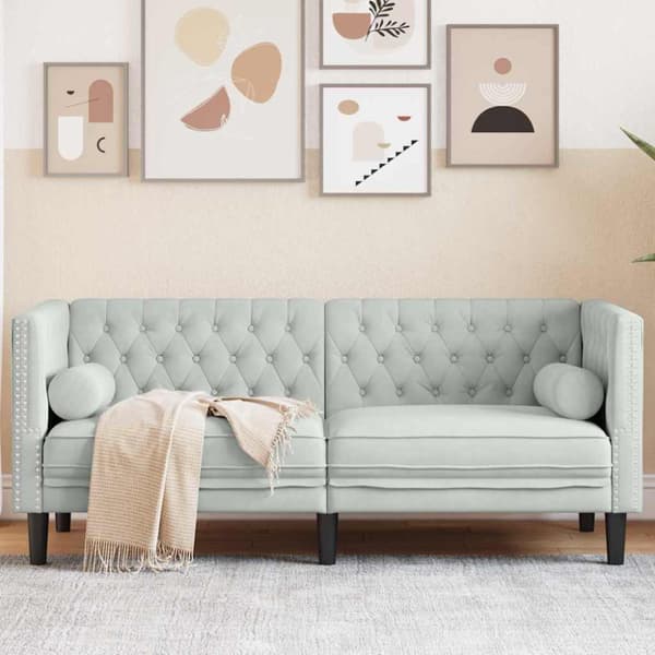 Soffa Ljusgrå 174 x 74,5 x 70,5 cm Sammet