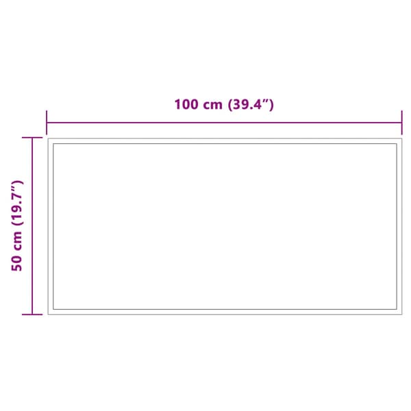 LED Badrumsspegel Transparent 100 x 50 cm härdat glas