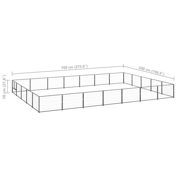 Hundgård svart 35 m² stål