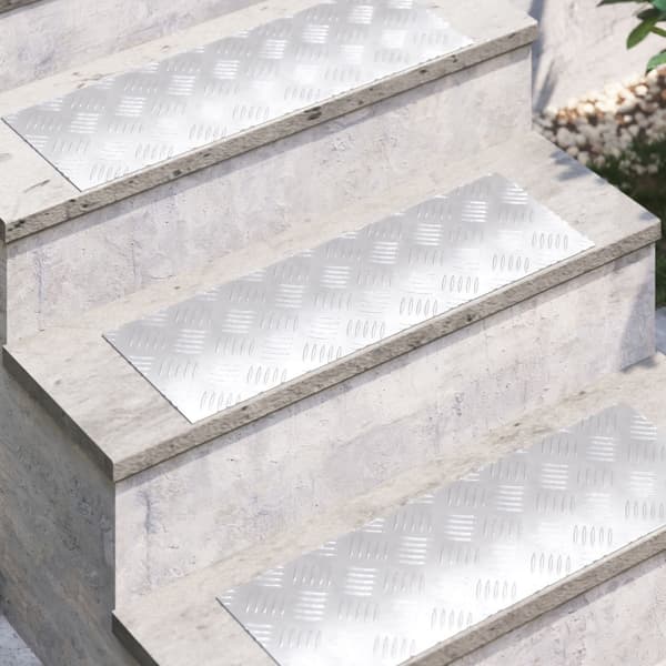 Trappsteg Rektangulär 4 pcs Silver 60 x 20 cm Aluminium