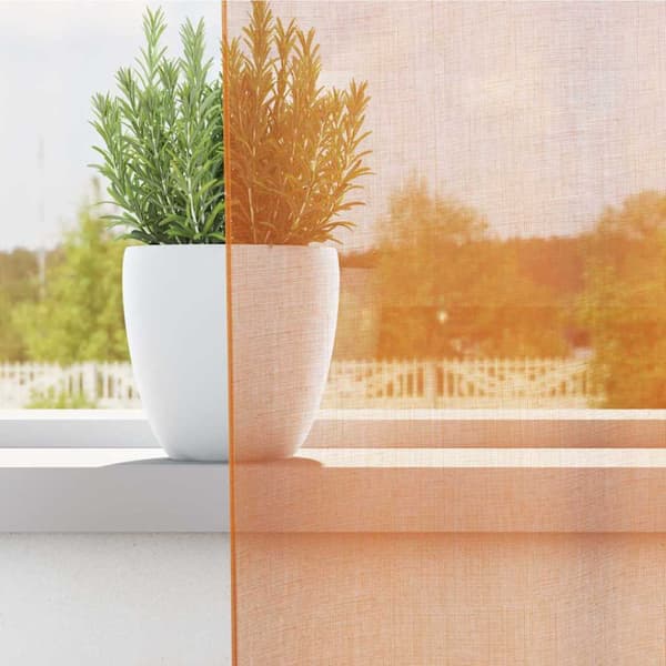 Voile gardiner med stångfickor 2 st orange