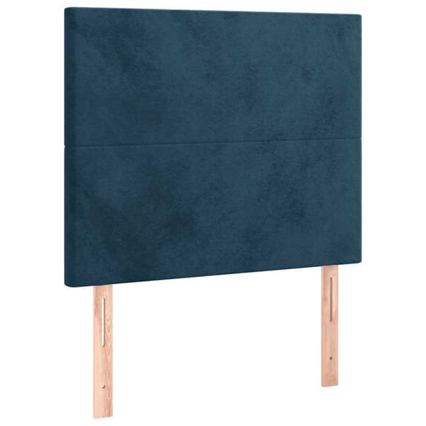 Ramsäng med madrass mörkblå 80x200 cm sammet