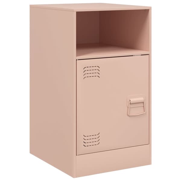 Sängskåp 2 st rosa 34,5x39x62 cm stål