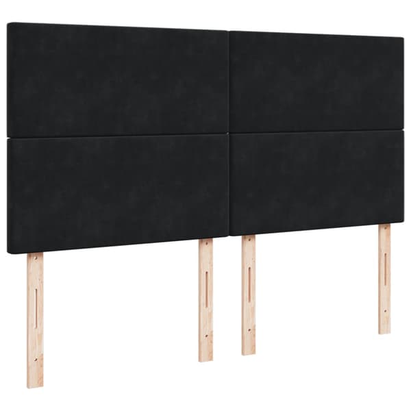 Ramsäng med madrass svart 200x200 cm sammet