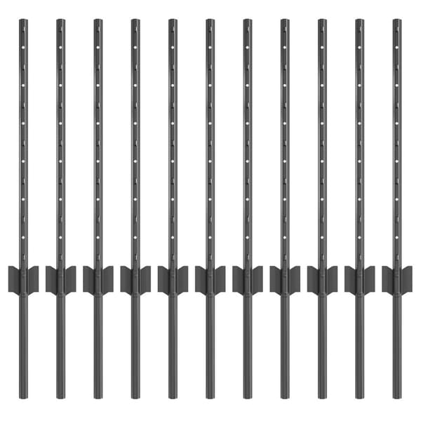 Stängselstolpe 11 pcs Grå 60 cm Stål