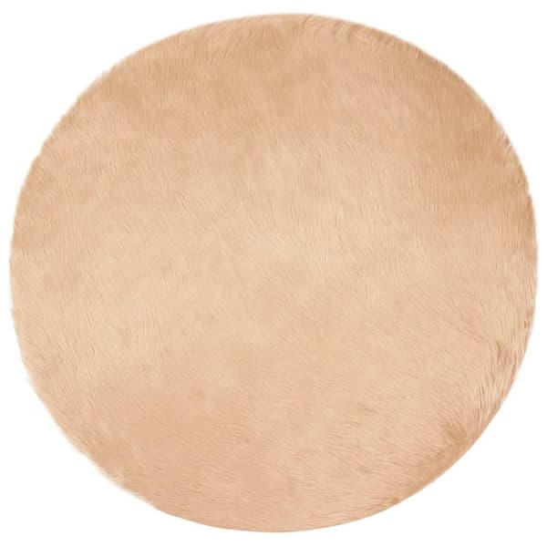 Fuskfäll matta TAFALLA Beige Ø 80 cm Polyester