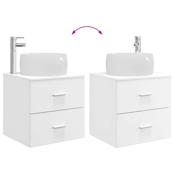 Badrumsmöbelset 2 pcs Vit Konstruerat trä