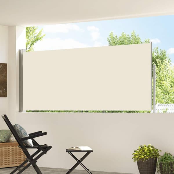 Infällbar sidomarkis 120 x 300 cm gräddvit