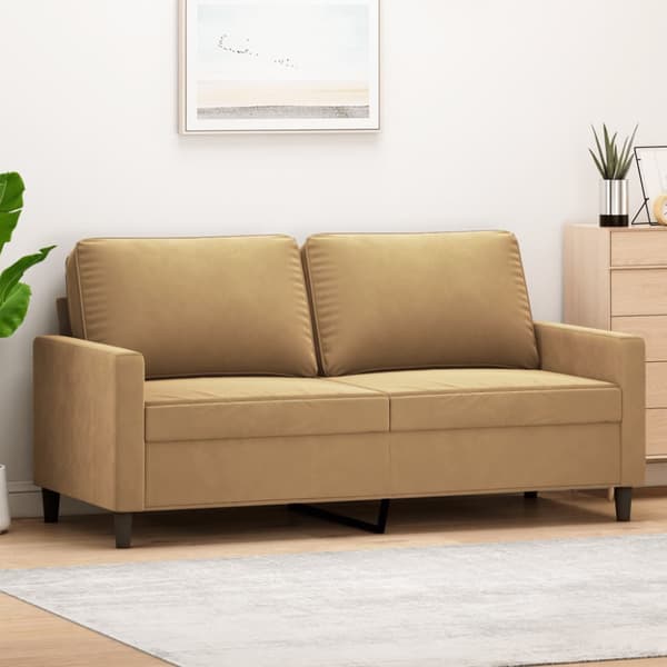 Soffa 2-sits brun 140 cm sammet