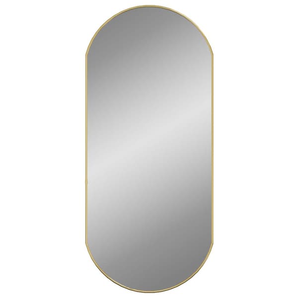 Väggspegel guld 90x40 cm oval