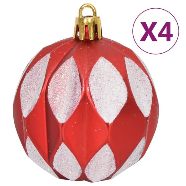 Julgranskulor 64 st röd och vit