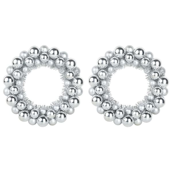 Julkulor kransar 2 pcs Silver 33 x 33 x 7 cm Polystyren