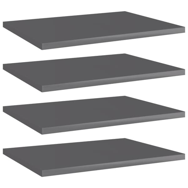 Hyllplan 4 st grå högglans 40x30x1,5 cm konstruerat trä