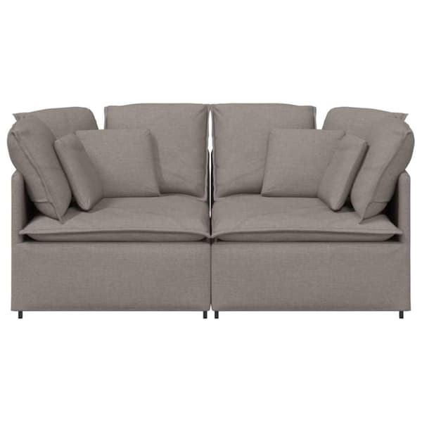 Modulsoffa med kuddar i taupe