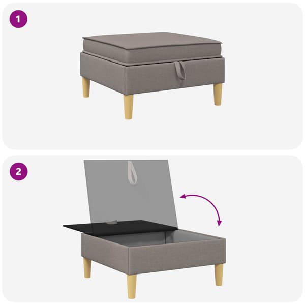 Soffpuff med förvaring Taupe Tyg