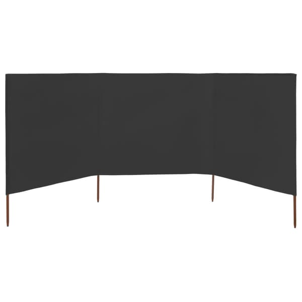Vindskydd 3 paneler tyg 400x160 cm antracit