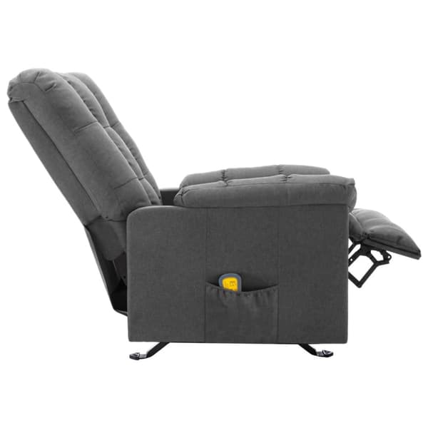 Massagefåtölj ljusgrå tyg