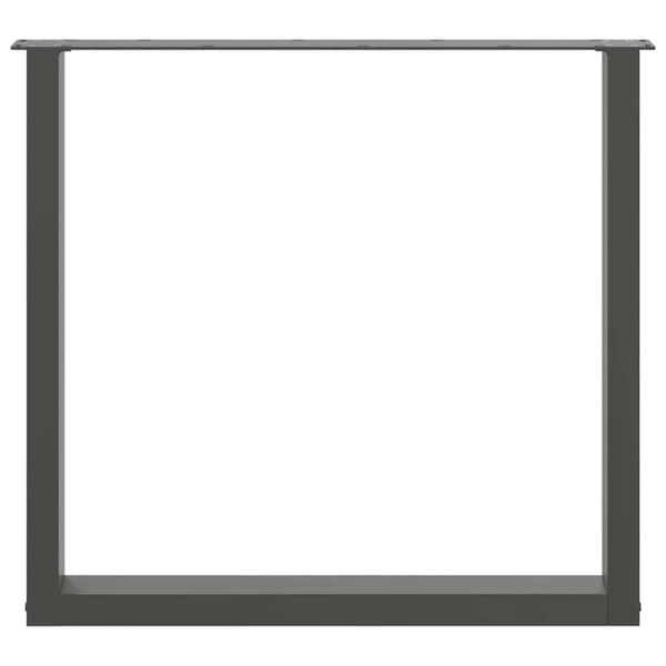Matbordsben U-formade 2 st antracit 90x(72-73) cm stål