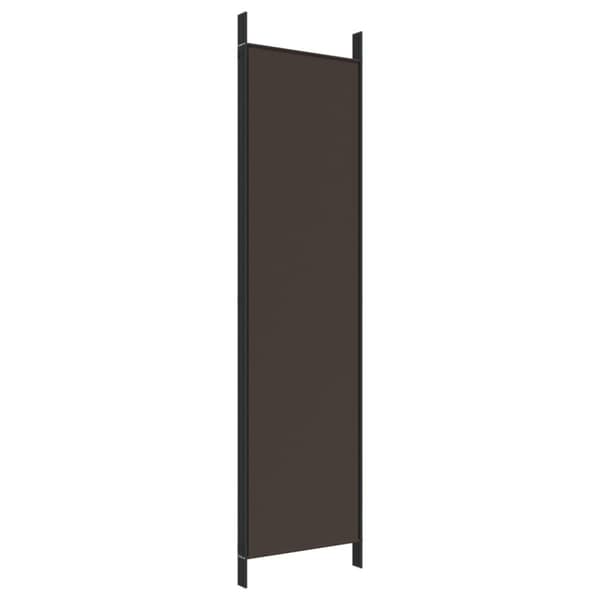 Rumsavdelare 4 paneler brun 200x200 cm tyg