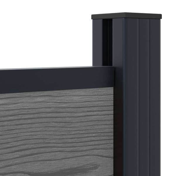 Stängselpanel WPC och aluminium Grå