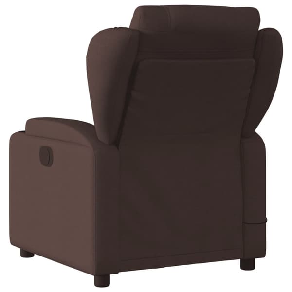 Massagefåtölj mörkbrun tyg