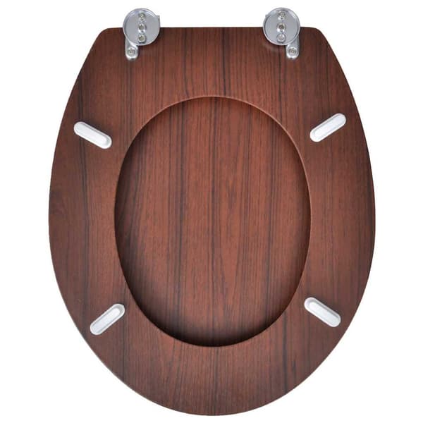Toalettsitsar med lock 2 st MDF brun