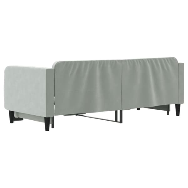 Dagbädd utdragbar ljusgrå 80x200 cm sammet