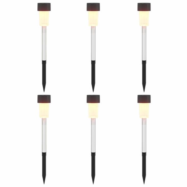 Utomhus solcellslampor med markspik 6 pcs Varmvit 29,5 cm
