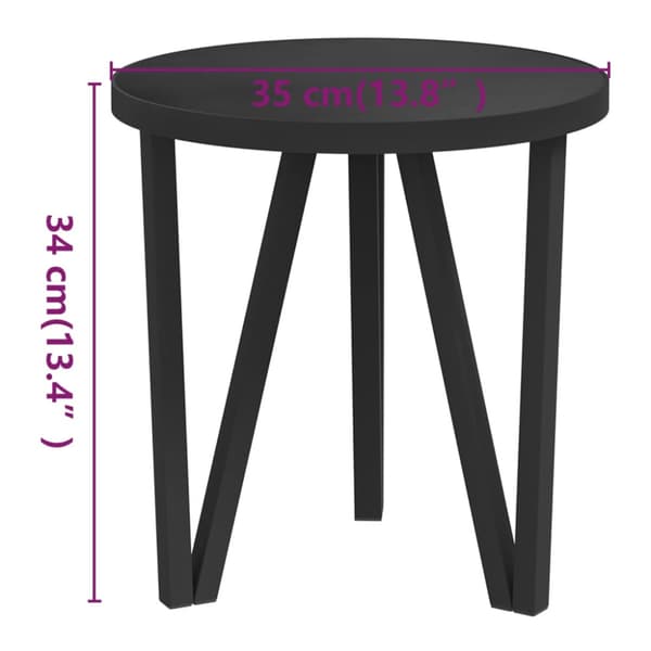 Tebord svart Ø35 cm MDF