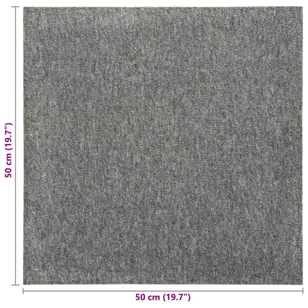 Matta 20 pcs Grå 50 x 50 cm 100% Polypropen