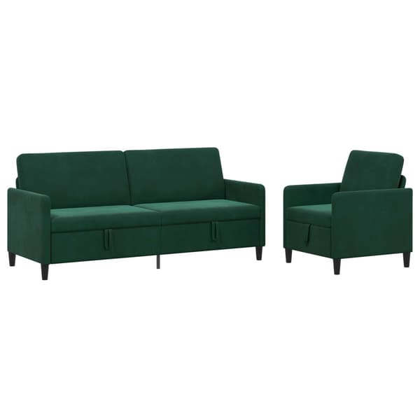 Soffgrupp med förvaring 2 st Mörkgrön Polyester