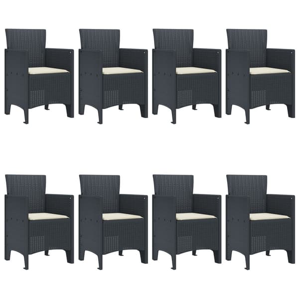 Trädgårdsmöbelset 9 pcs Antracit Polypropylen