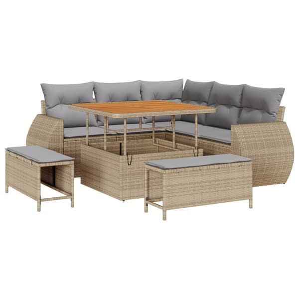 Trädgårdsoffset 8 pcs Beige konstrotting