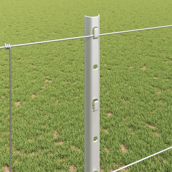 Stängsel med stolpe Silver 1,2 x 25 m Stål