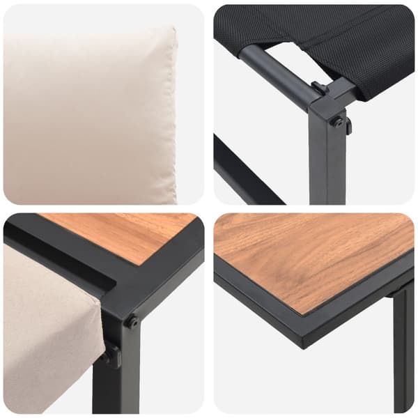 Trädgårdsmöbelset 3 pcs Taupe Stål