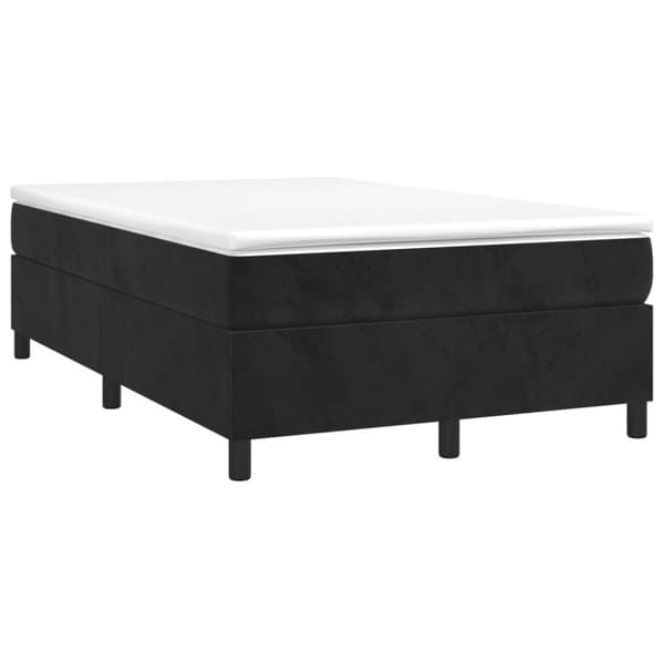 Boxspring-sängram svart 120x200 cm sammet