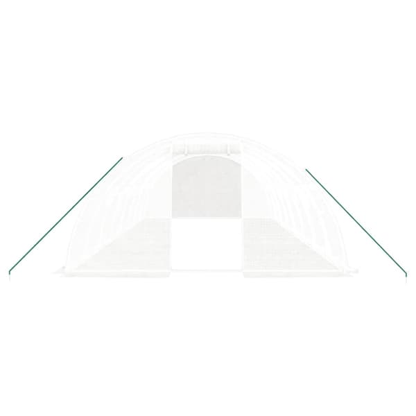 Växthus med stålram vit 32 m² 8x4x2 m