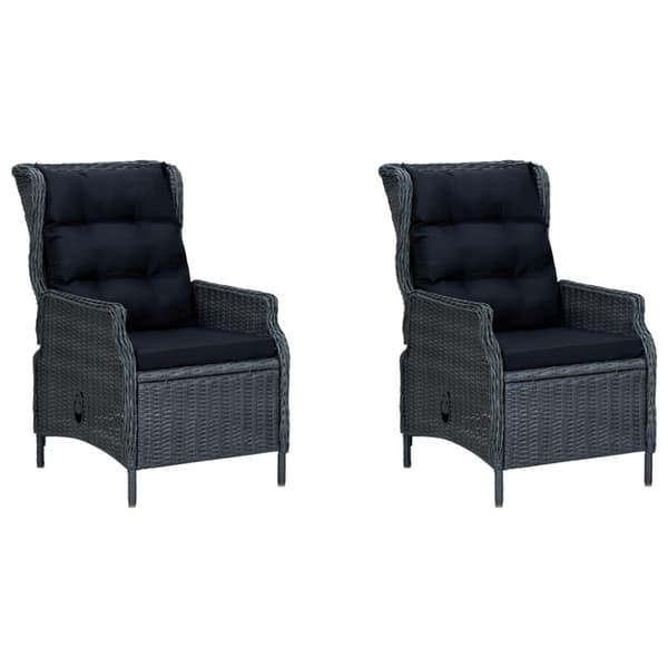 Matgrupp för trädgården 3 delar mörkgrå