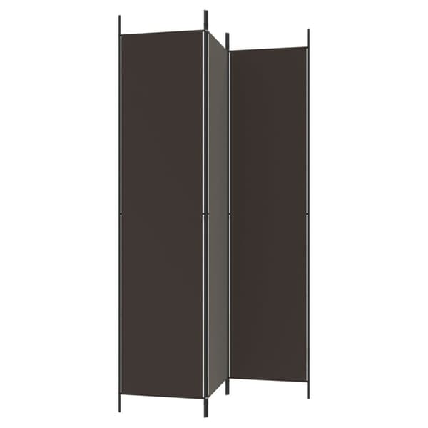 Rumsavdelare 3 paneler 150x220 cm brun tyg