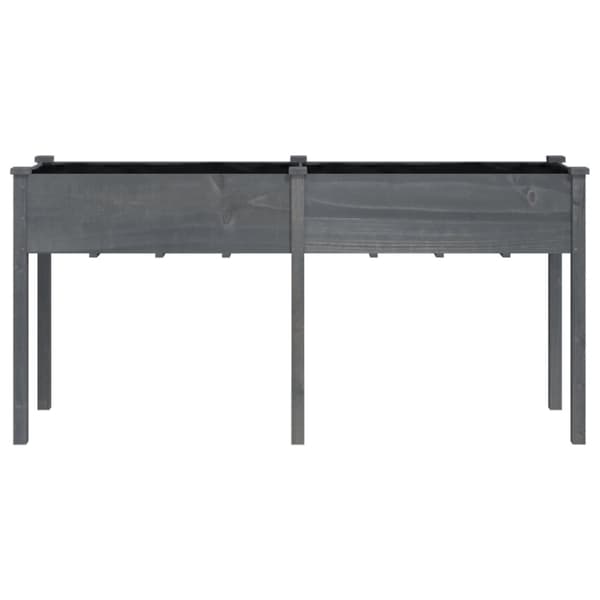 Odlingslåda med foder grå 161x45x76 cm massivt granträ