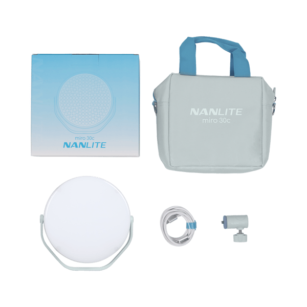 Nanlite Miro 30c LED Full-color Round Panel Light  (Mint Blue)
