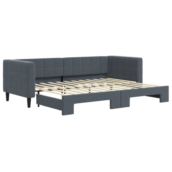 Dagbädd utdragbar mörkgrå 80x200 cm sammet