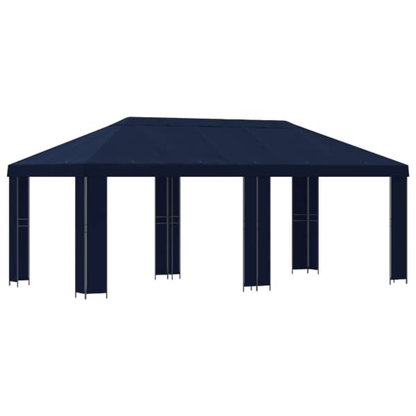 Trädgårdsgazebo 6 x 3 m Blå Polyester och Stål 190