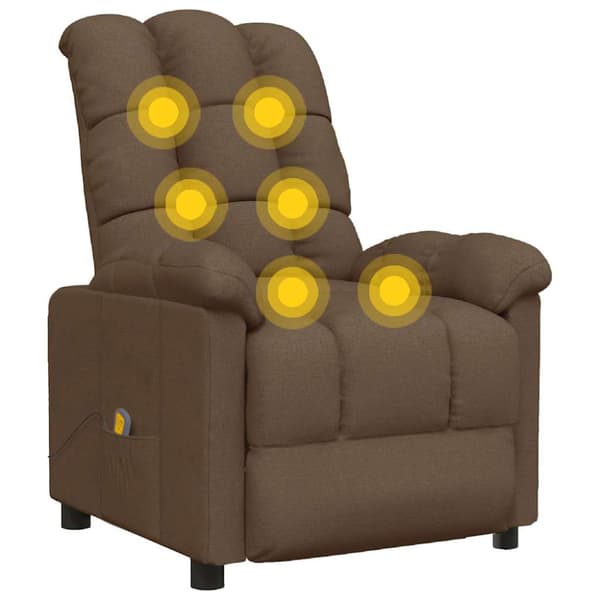 Massagefåtölj brun tyg