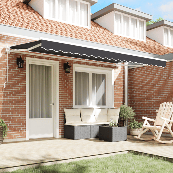 Markisram Antracit 400 x 200 cm Polyester med PU-beläggning