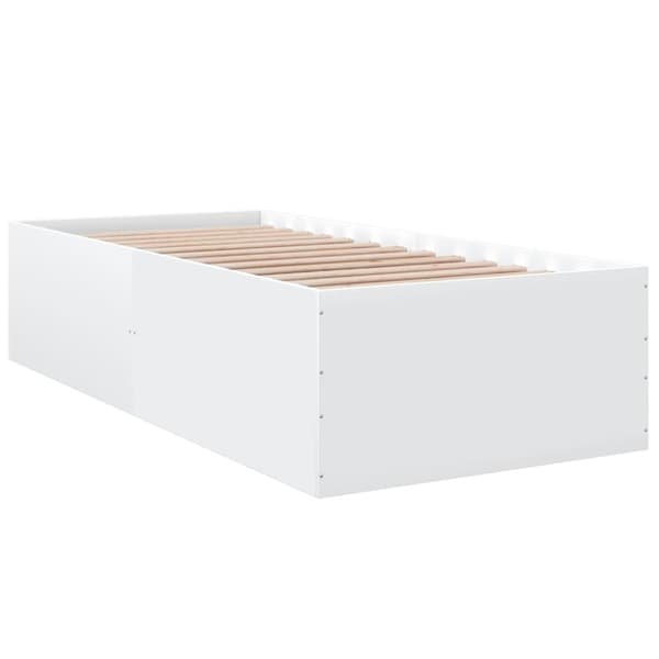 Sängram vit 75x190 cm konstruerat trä