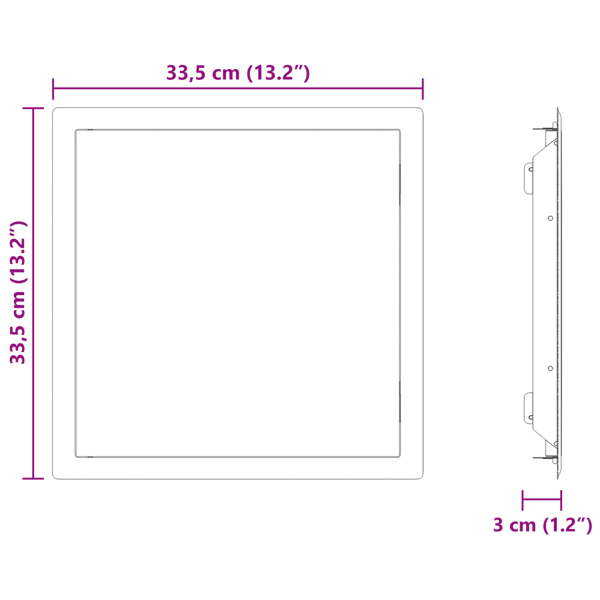 Åtkomstpanel Vit 33,5 x 33,5 x 3 cm Stål